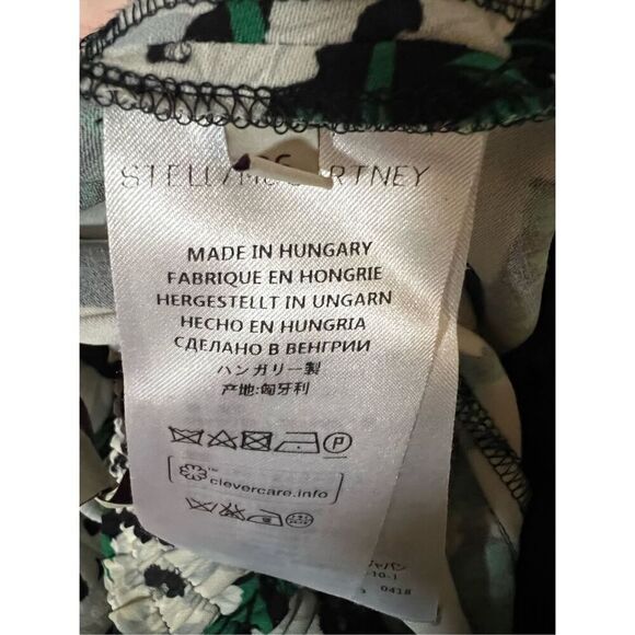 Stella McCartney Green Floral Elastic Back Skinny Viscose Pants w/tapered Ankles - Picture 12 of 16